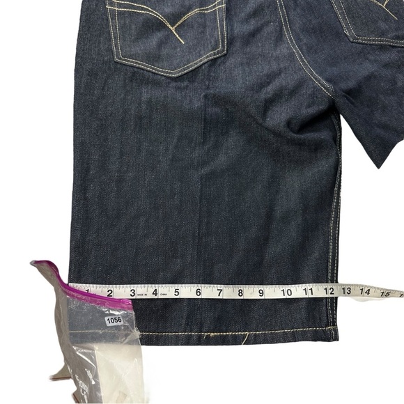 Knockout Jeans Los Angeles Mens Dark Wash Blue Jean Shorts Size 40 Hip Hop Baggy - Picture 12 of 13